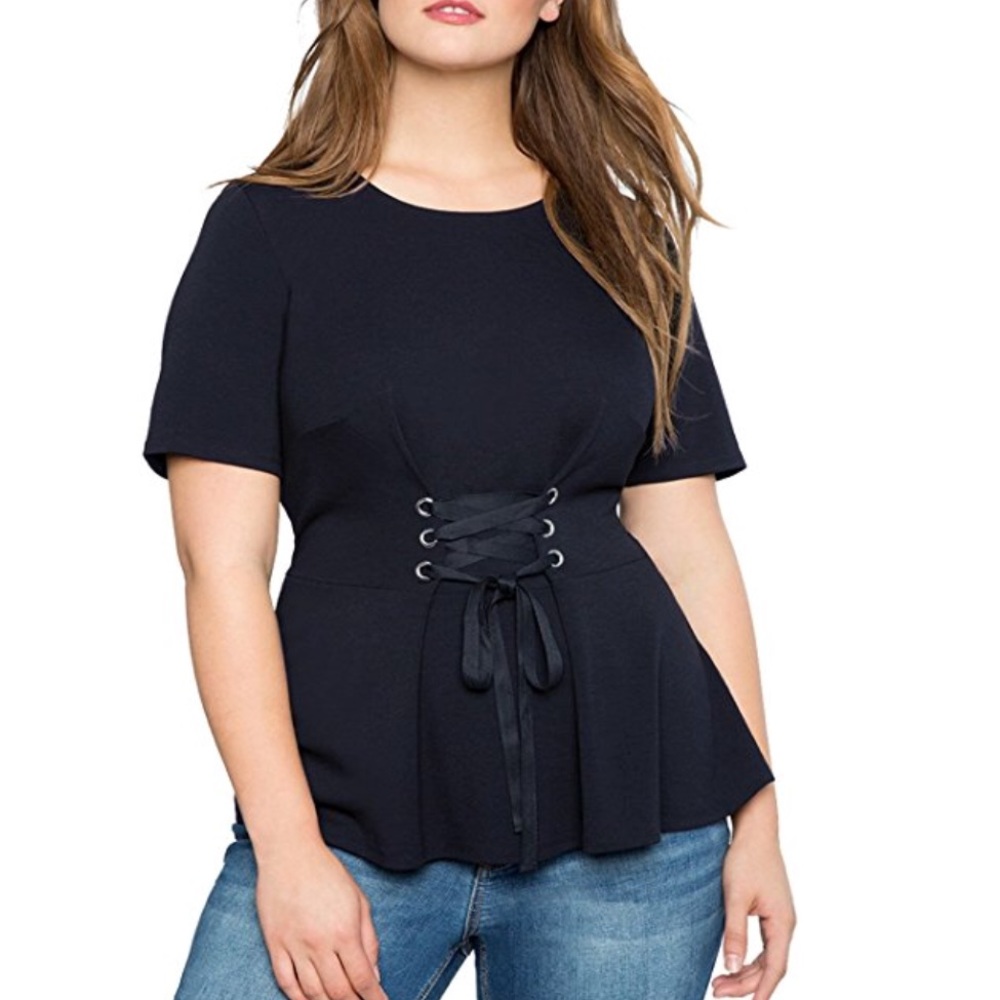 New! Sexy silhouette plus sized blouse